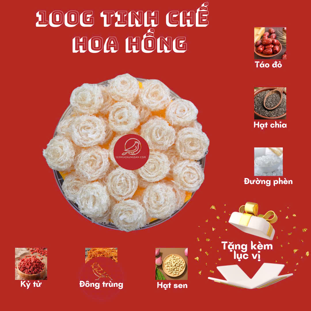 Yến tinh chế hoa hồng